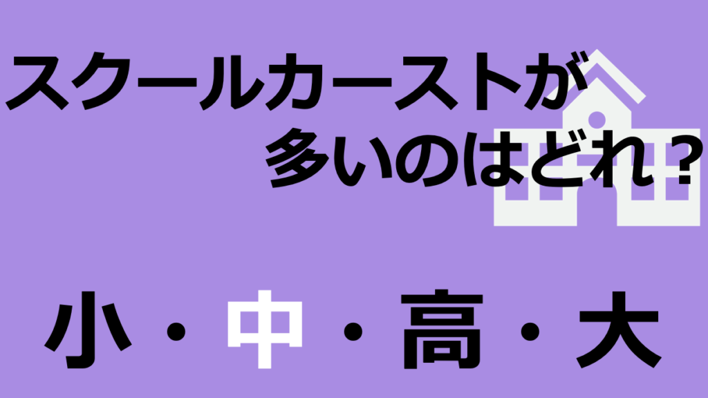 【学校種別】スクールカーストが多いのは小中高のうちどれ?|スクールカースト研究室