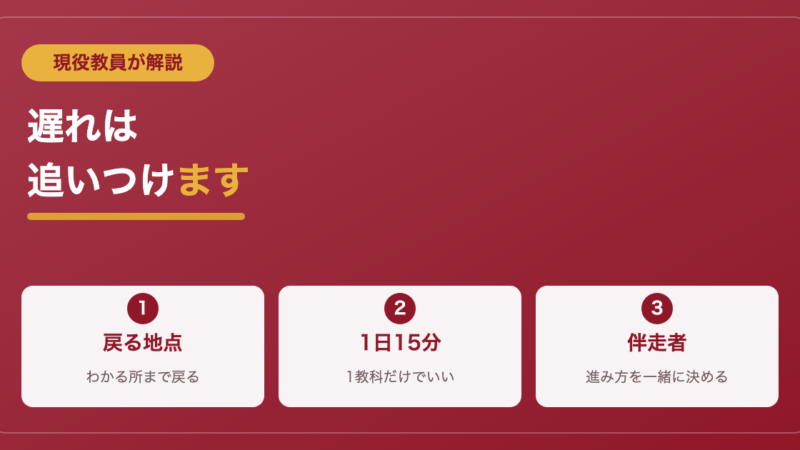 不登校の勉強の遅れは追いつける？何から始めるかを現役教員が解説 
