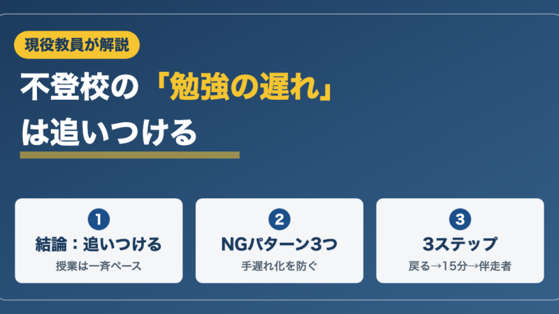 不登校の勉強の遅れは追いつける？何から始めるかを現役教員が解説 
