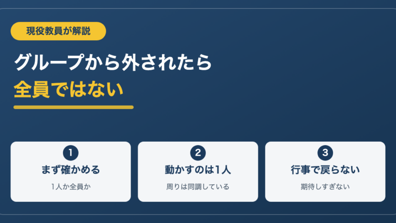 友達グループから外された君へ｜現役教員がまず確認していること