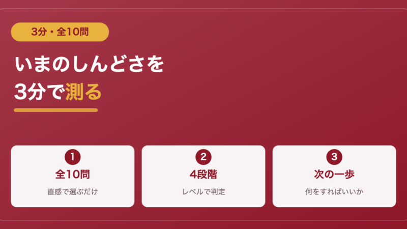 【3分・全10問】学校行きたくない度診断｜しんどさレベルと次の一歩 