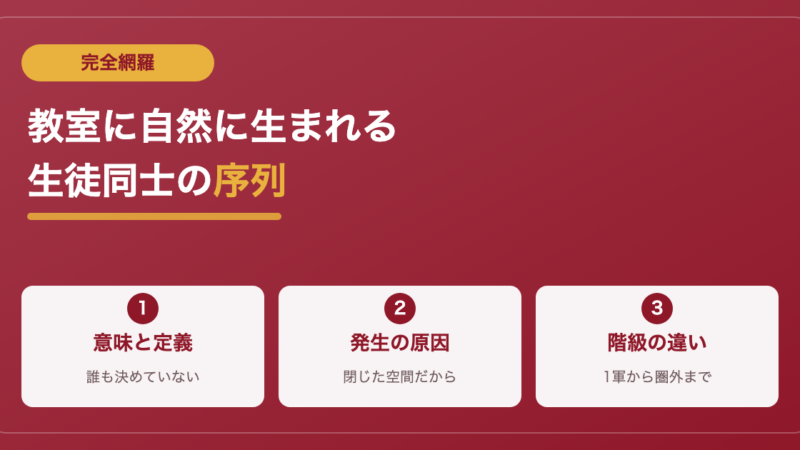 スクールカーストとは？意味や定義を解説！種類や対策など完全網羅 