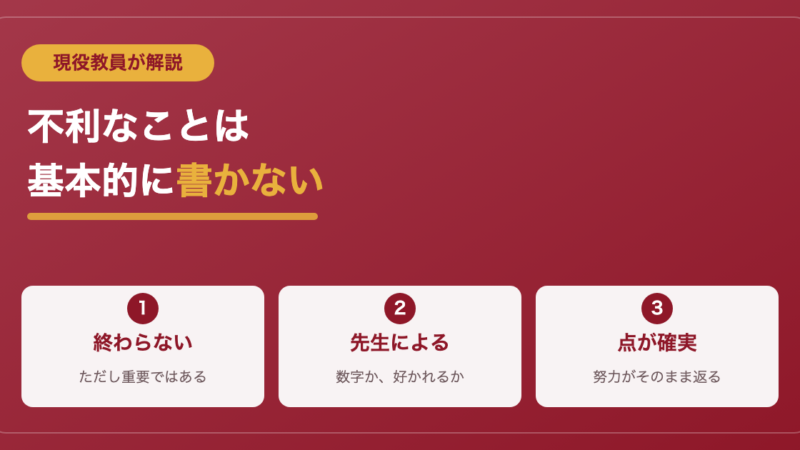 内申点は態度で決まる？現役教員が調査書の実際を明かします