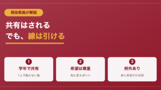 先生に相談したら担任に伝わる？現役教員が学校の情報共有を解説 