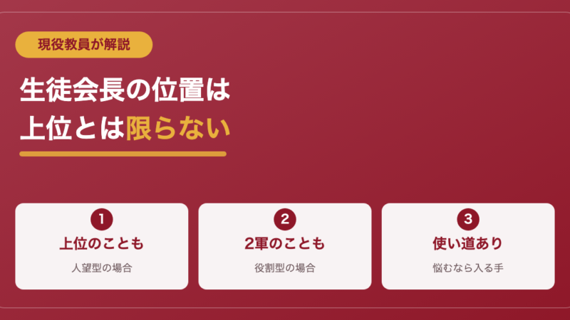 【実体験付】生徒会長はスクールカーストで何軍なのか？ 