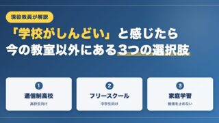 「学校がしんどい」と感じたら読んでほしい。今の教室以外にある3つの選択肢【現役教員が解説】